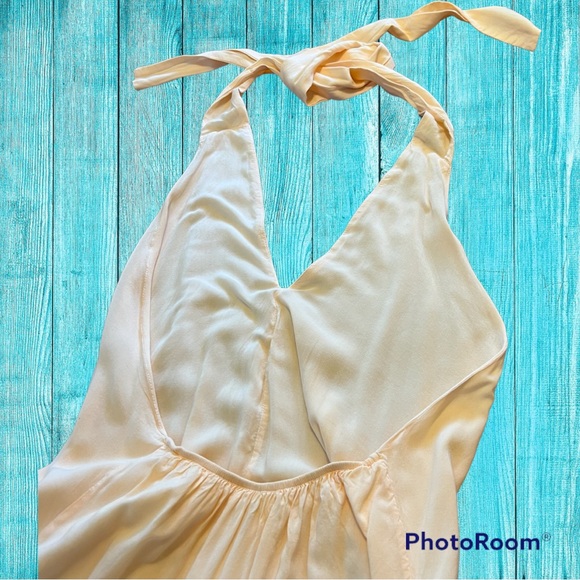 Indah Backless Deep V Halter Maxi Dress Blush Pink XS - Picture 2 of 6